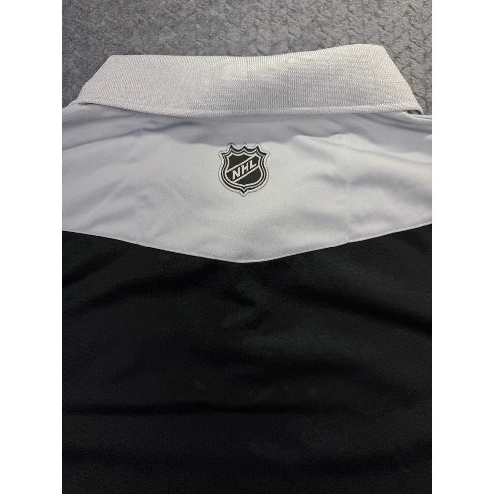 Reebok LA Kings Polo Shirt Mens XL Black Center Ice NHL Hockey 1242A Performance